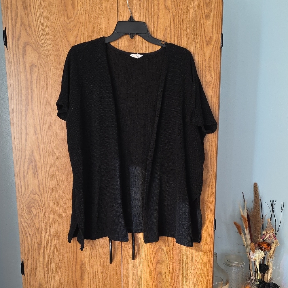 Aeropostale Black Open-Front Cardigan
